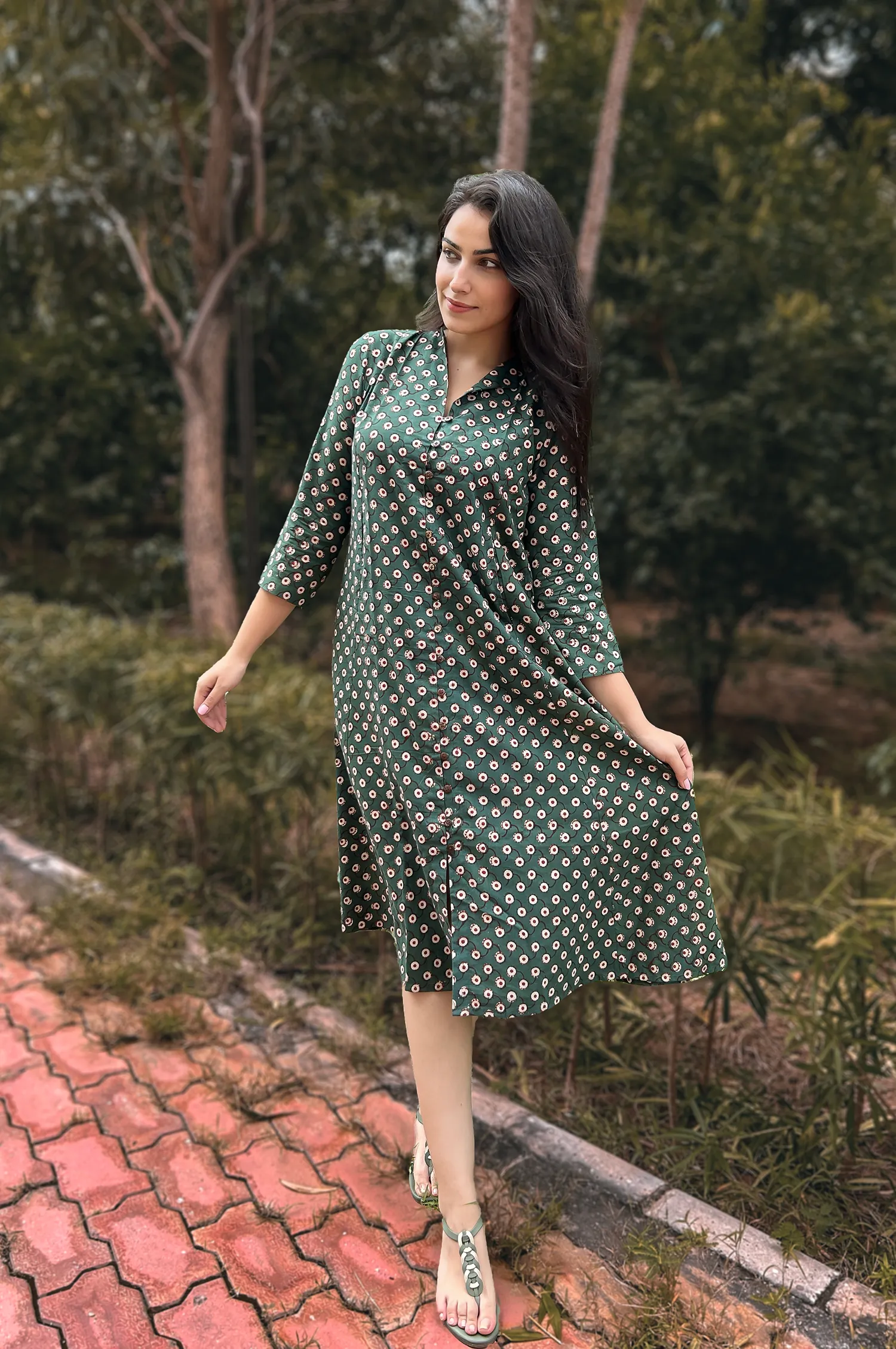 A-Line handwoven Khadi Black dress