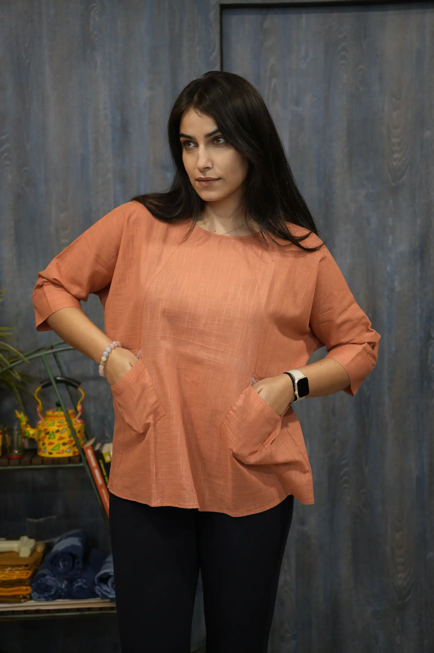 Coral Khadi Top (2)