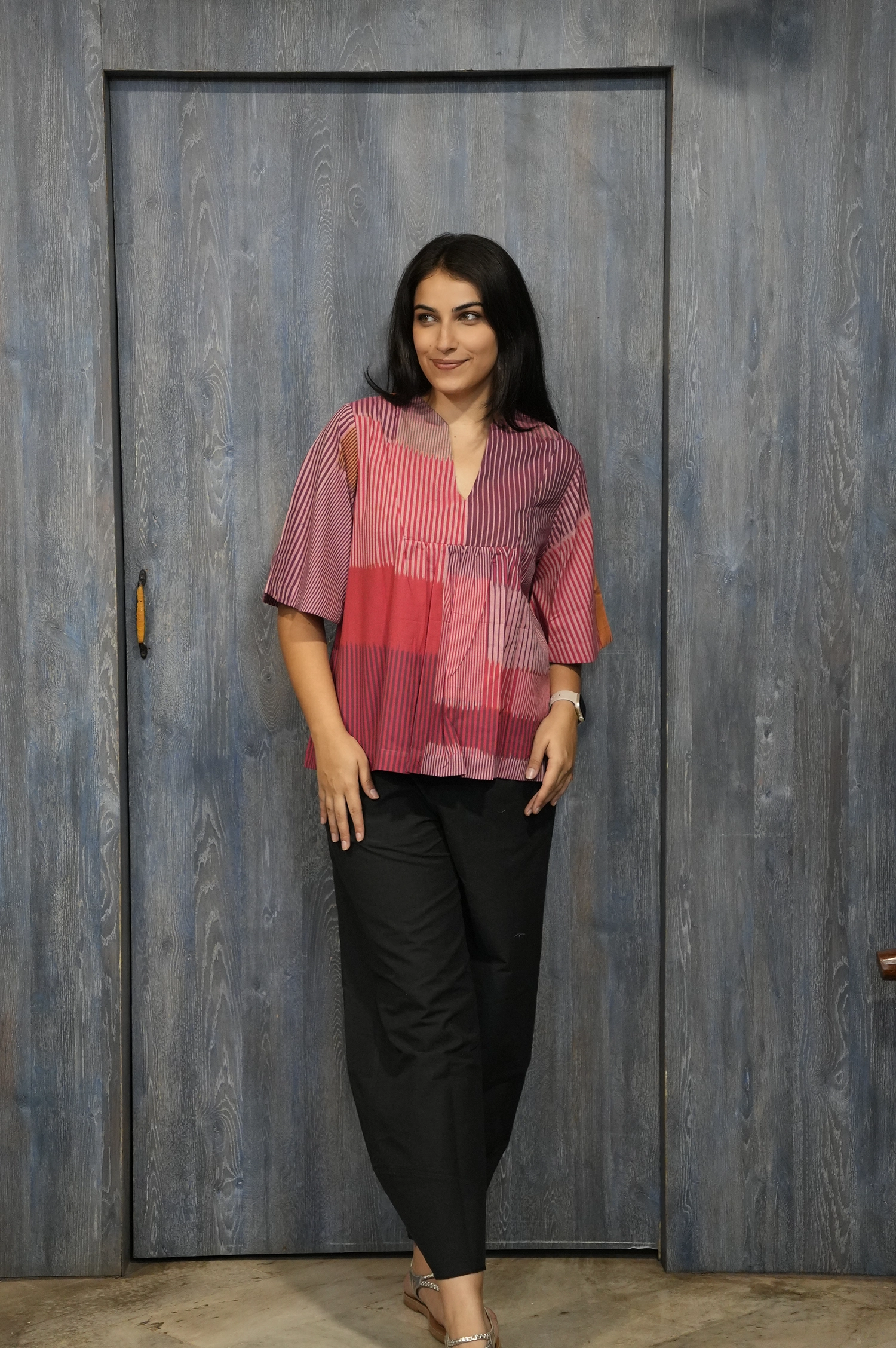 Earthy Pink Ikkat Top (2)