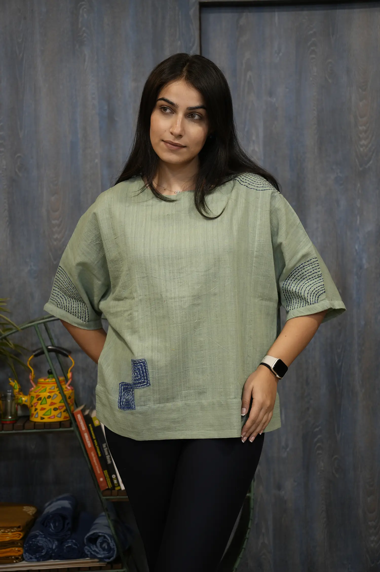 Light Sage Khadi Top (6)